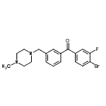 structure of CAS# 898788-86-8, (4-Bromo-3-fluorophenyl){3-[(4-methyl-1-piperazinyl)methyl]phenyl}methanone;4-bromo-3-fluoro-3'-(4-methylpiperazinomethyl) benzophenone