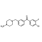 structure of CAS# 898788-89-1, (4-Chloro-3-fluorophenyl){3-[(4-methyl-1-piperazinyl)methyl]phenyl}methanone;4-chloro-3-fluoro-3'-(4-methylpiperazinomethyl) benzophenone