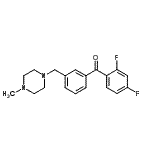structure of CAS# 898789-31-6, (2,4-Difluorophenyl){3-[(4-methyl-1-piperazinyl)methyl]phenyl}methanone;2,4-difluoro-3'-(4-methylpiperazinomethyl) benzophenone