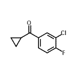 structure of CAS# 898790-09-5, (3-Chloro-4-fluorophenyl)(cyclopropyl)methanone;3-Chloro-4-fluorophenyl cyclopropyl ketone;MFCD03841226