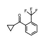 structure of CAS# 898790-12-0, Cyclopropyl[2-(trifluoromethyl)phenyl]methanone;Cyclopropyl 2-trifluoromethylphenyl ketone;cyclopropyl[2-(trifluoromethyl)phenyl]methanone;MFCD03841229