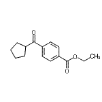 structure of CAS# 898791-40-7, Ethyl 4-(cyclopentylcarbonyl)benzoate;4-carboethoxyphenyl cyclopentyl ketone