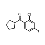 structure of CAS# 898791-70-3, (2-Chloro-4-fluorophenyl)(cyclopentyl)methanone;2-Chloro-4-fluorophenyl cyclopentyl ketone