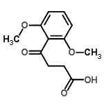 structure of CAS# 898792-45-5, 4-(2,6-Dimethoxyphenyl)-4-oxobutanoic acid;4-(2,6-Dimethoxyphenyl)-4-oxobutyric acid