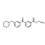 structure of CAS# 898792-78-4, Ethyl 3-[3-(1-piperidinylmethyl)benzoyl]benzoate;3-carboethoxy-3'-piperidinomethyl benzophenone