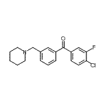 structure of CAS# 898793-26-5, (4-Chloro-3-fluorophenyl)[3-(1-piperidinylmethyl)phenyl]methanone;4-chloro-3-fluoro-3'-piperidinomethyl benzophenone