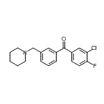 structure of CAS# 898793-28-7, (3-Chloro-4-fluorophenyl)[3-(1-piperidinylmethyl)phenyl]methanone;3-chloro-4-fluoro-3'-piperidinomethyl benzophenone