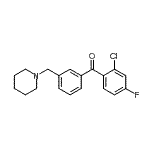 structure of CAS# 898793-42-5, (2-Chloro-4-fluorophenyl)[3-(1-piperidinylmethyl)phenyl]methanone;2-chloro-4-fluoro-3'-piperidinomethyl benzophenone