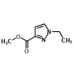 结构式 CAS# 89943-27-1, 甲基1-乙基-1H-吡唑-3-羧酸酯