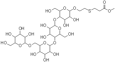 CAS#: 90214-99-6， Methyl 3-[(2-{[hexopyranosyl-(1->6)hexopyranosyl-(1->4)hexopyranosyl-(1->4)hexopyranosyl]oxy}ethyl)sulfanyl]propanoate