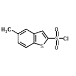 structure of CAS# 90273-30-6, 5-Methyl-1-benzothiophene-2-sulfonyl chloride;5-METHYL-1-BENZOTHIOPHENE-2-SULFONYLCHLORIDE;5-methylbenzo[b]thiophene-2-sulfonyl chloride;5-Methylbenzo[b]thiophene-2-sulphonyl chloride