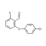 structure of CAS# 902836-82-2, 2-(4-Chlorophenoxy)-6-fluorobenzaldehyde;2-(4-Chloro-Phenoxy)-6-Fluoro-Benzaldehyde;MFCD08061024