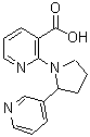 结构式 CAS# 904816-83-7, 2-[2-(3-吡啶基)-1-吡咯烷基]烟酸