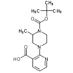 CAS#: 904817-78-3， 2-(3-Methyl-4-{[(2-methyl-2-propanyl)oxy]carbonyl}-1-piperazinyl)nicotinic acid