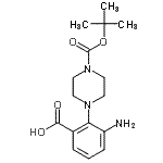 CAS#: 904818-03-7， 3-Amino-2-(4-{[(2-methyl-2-propanyl)oxy]carbonyl}-1-piperazinyl)benzoic acid