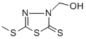 structure of CAS# 90567-39-8, 3-(Hydroxymethyl)-5-(Methylthio)-1,3,4-Thiadiazole-2(3H)-Thione;3-(HYDROXYMETHYL)-5-(METHYLTHIO)-1,3,4-THIADIAZOLE-2(3H)-THIONE