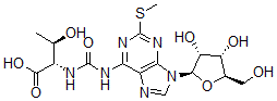 CAS 登录号:90686-89-8, N-((9-beta-D-呋喃核糖基-2-甲硫基嘌呤-6-基)氨基甲酰)苏氨酸