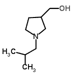 structure of CAS# 910442-13-6, (1-Isobutyl-3-pyrrolidinyl)methanol;(1-isobutyl-3-pyrrolidinyl)methanol;(1-isobutylpyrrolidin-3-yl)methanol;(1-Isobutyl-pyrrolidin-3-yl)-methanol