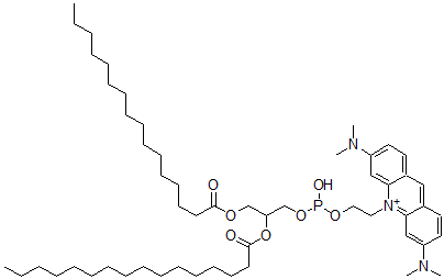 CAS 登录号:91097-44-8, 2-(3,6-双(二甲基氨基)-10-吖啶基)乙基-(2,3-二-O-棕榈酰基甘油)磷酸酯