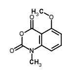 structure of CAS# 91105-97-4, 5-methoxy-1-methyl-3,1-benzoxazine-2,4-dione;2H-3,1-Benzoxazine-2,4(1H)-dione,5-methoxy-1-methyl-;3-METHOXY-N-METHYLISATOIC ANHYDRIDE;3-Methoxy-N-methylisatoicanhydride