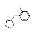 structure of CAS# 91130-46-0, 1-(2-Bromobenzyl)pyrrolidine;MFCD07775746;MFCD08060628;pyrrolidine, 1-[(2-bromophenyl)methyl]