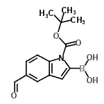 CAS#: 913388-54-2， (5-Formyl-1-{[(2-methyl-2-propanyl)oxy]carbonyl}-1H-indol-2-yl)boronic acid