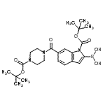 CAS#: 913388-59-7， (1-{[(2-Methyl-2-propanyl)oxy]carbonyl}-6-[(4-{[(2-methyl-2-propanyl)oxy]carbonyl}-1-piperazinyl)carbonyl]-1H-indol-2-yl)boronic acid