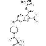 CAS#: 913388-67-7， (1-{[(2-Methyl-2-propanyl)oxy]carbonyl}-5-[(1-{[(2-methyl-2-propanyl)oxy]carbonyl}-4-piperidinyl)amino]-1H-indol-2-yl)boronic acid
