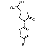 structure of CAS# 91348-51-5, 1-(4-Bromophenyl)-5-oxo-3-pyrrolidinecarboxylic acid;1-(4-bromophenyl)-5-oxo-3-pyrrolidinecarboxylic acid;1-(4-Bromo-phenyl)-5-oxo-pyrrolidine-3-carboxylic acid;1-(4-BROMOPHENYL)-5-OXOPYRROLIDINE-3-CARBOXYLICACID
