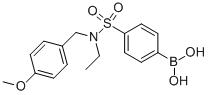 structure of CAS# 913835-55-9, B-[4-[[Ethyl[(4-Methoxyphenyl)Methyl]Amino]Sulfonyl]Phenyl]-Boronic Acid;4-[N-Ethyl-N-(4-Methoxybenzyl)Sulphamoyl]Benzeneboronic Acid 98%;4-[N-ETHYL-N-(4-METHOXYBENZYL)SULPHAMOYL]BENZENEBORONIC ACID 98;4-[N-ETHYL-N-(4-METHOXYBENZYL)SULPHAMOYL]BENZENEBORONIC ACID