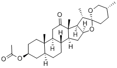 结构式 CAS# 915-35-5, (3beta,5alpha,25R)-3-(乙酰氧基)-螺甾烷-12-酮