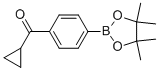 structure of CAS# 915402-05-0, 4,4,5,5-Tetramethyl-2-(4-Cyclopropylcarbonylphenyl)-[1,3,2]Dioxaborolane;Fs010908