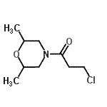 structure of CAS# 915920-51-3, 3-Chloro-1-(2,6-dimethyl-4-morpholinyl)-1-propanone;1-(2,6-dimethylmorpholin-4-yl)-3-chloropropan-1-one;4-(3-chloropropanoyl)-2,6-dimethylmorpholine;morpholine, 4-(3-chloro-1-oxopropyl)-2,6-dimethyl-