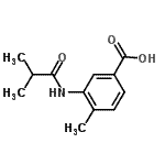 结构式 CAS# 915921-46-9, 3-(异丁酰基氨基)-4-甲基苯甲酸
