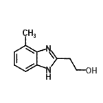 structure of CAS# 915921-55-0, 2-(4-Methyl-1H-benzimidazol-2-yl)ethanol;2-(4-Methyl-1H-benzoimidazol-2-yl)-ethanol;2-(4-methylbenzimidazol-2-yl)ethan-1-ol;2-(7-Methyl-1H-benzimidazol-2-yl)ethanol