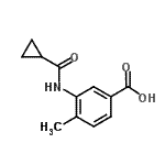 结构式 CAS# 915923-66-9, 3-[(环丙基羰基)氨基]-4-甲基苯甲酸