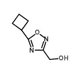 structure of CAS# 915925-42-7, (5-Cyclobutyl-1,2,4-oxadiazol-3-yl)methanol;(5-cyclobutyl-1,2,4-oxadiazol-3-yl)methanol;1,2,4-oxadiazole-3-methanol, 5-cyclobutyl-;MFCD08691638