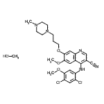 CAS#: 918639-10-8， 4-[(2,4-Dichloro-5-methoxyphenyl)amino]-6-methoxy-7-[3-(4-methyl-1-piperazinyl)propoxy]-3-quinolinecarbonitrile - methanol (1:1)