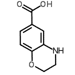structure of CAS# 918789-44-3, 3,4-dihydro-2H-1,4-benzoxazine-6-carboxylic acid;2H-1,4-BENZOXAZINE-6-CARBOXYLIC ACID, 3,4-DIHYDRO-;3,4-dihydro-2H-1,4-benzoxazine-6-carboxylic acid;3,4-Dihydro-2H-benzo[1,4]oxazine-6-carboxylicacid