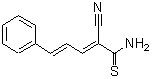 structure of CAS# 91974-48-0, (2E,4E)-2-Cyano-5-phenyl-2,4-pentadienethioamide;(2E,4E)-2-(aminothioxomethyl)-5-phenylpenta-2,4-dienenitrile;(2E,4E)-2-CYANO-5-PHENYLPENTA-2,4-DIENETHIOAMIDE;cinnamylidencyanothioacetamide