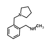 structure of CAS# 920461-58-1, N-Methyl-1-[2-(1-pyrrolidinylmethyl)phenyl]methanamine;Methyl-(2-pyrrolidin-1-ylmethyl-benzyl)-amine;methyl[2-(pyrrolidin-1-ylmethyl)benzyl]amine;MFCD08060617