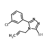 结构式 CAS# 92286-36-7, 4-烯丙基-5-(3-氯苯基)-4H-1,2,4-三唑-3-硫醇