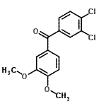 structure of CAS# 92436-56-1, (3,4-Dichlorophenyl)(3,4-dimethoxyphenyl)methanone;3,4-Dichloro-3',4'-dimethoxybenzophenone;ZINC04254417