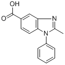 structure of CAS# 92437-43-9, 2-Methyl-1-Phenyl-1H-Benzoimidazole-5-Carboxylic Acid;2-Methyl-1-Phenyl-Benzimidazole-5-Carboxylate;2-Methyl-1-Phenyl-5-Benzimidazolecarboxylate;Zinc00062099