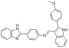CAS#: 92574-30-6， 4-(1H-Benzimidazol-2-Yl)-N-((2-(4-Methoxyphenyl)-1H-Indol -3-Yl)Methylene)Benzenamine