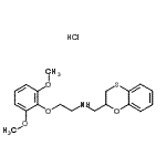 structure of CAS# 92642-97-2, N-(2,3-Dihydro-1,4-benzoxathiin-2-ylmethyl)-2-(2,6-dimethoxyphenoxy)ethanamine hydrochloride (1:1);2-[[[2-(2<wbr>,6-Dimeth<wbr>oxyphenox<wbr>y)ethyl]-<wbr>amino]-me<wbr>thyl]-1,4<wbr>-benzoxan<wbr>thian hyd<wbr>rochloride;2-[[[2-(2<wbr>,6-Dimeth<wbr>oxyphenox<wbr>y)ethyl]-<wbr>amino]-me<wbr>thyl]-1,4<wbr>-benzoxat<wbr>hian hydr<wbr>ochloride;Benoxathian hydrochloride