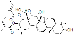 CAS#: 92948-00-0， 21,22-Di-O-Angeloyl-R(1)-Barrigenol