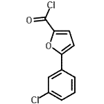 structure of CAS# 92973-26-7, 5-(3-Chlorophenyl)-2-furoyl chloride;5-(3-chlorophenyl)furan-2-carbonyl chloride;5-(3-Chloro-Phenyl)-Furan-2-Carbonyl Chloride;MFCD02258034
