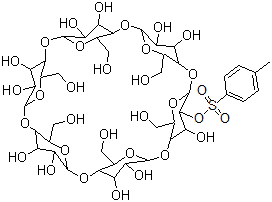 结构式 CAS# 93184-10-2, 单-2-O-(P-甲苯磺酰基)-alpha-环糊精