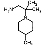 structure of CAS# 933724-18-6, 2-Methyl-2-(4-methyl-1-piperidinyl)-1-propanamine;2-methyl-2-(4-methyl-1-piperidinyl)-1-propanamine;2-methyl-2-(4-methylpiperidyl)propylamine;MFCD09864569
